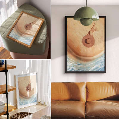 Poster auf leinwand Frau und der Strand
