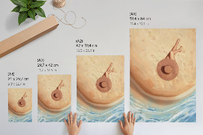 Poster auf leinwand Frau und der Strand