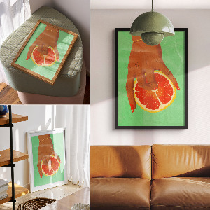 Bilder-Poster mit Zitrusfrüchten und Palmen