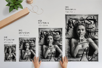 Poster kunstdruck Geheimnisvolle Frau