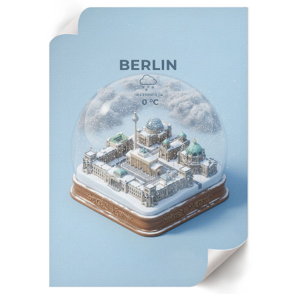 Kunstdruck leinwand Berliner Schneekugel