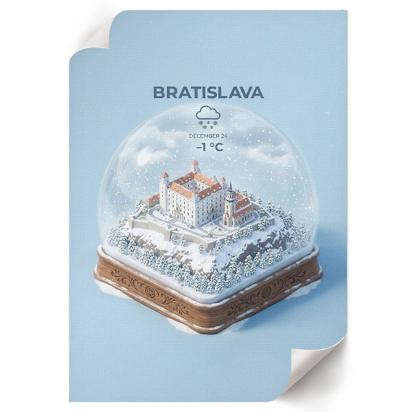 Retro poster Bratislava Schneekugel