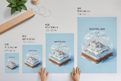 Retro poster Bratislava Schneekugel