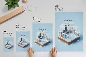 Poster auf Leinwand mit Motiv „Cichago Schneeball”
