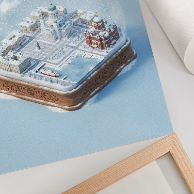 Poster leinwand Helsinki-Schneekugel