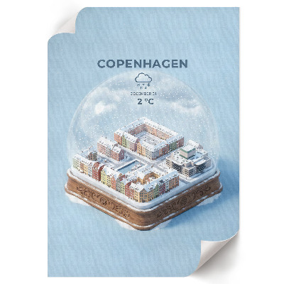 Poster kunstdruck Kopenhagener Schneekugel