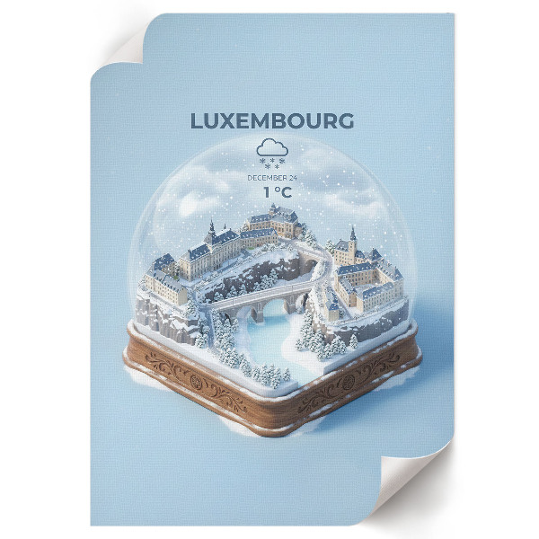 Kunstdruck poster Luxemburger Schneekugel
