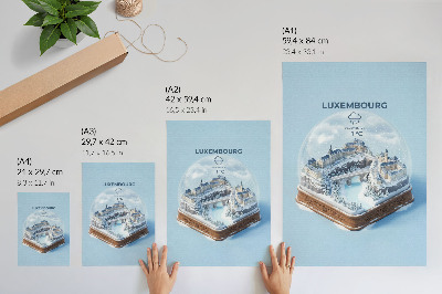 Kunstdruck poster Luxemburger Schneekugel