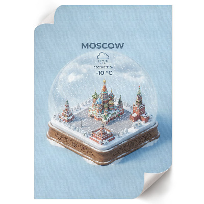 Kunstdruck leinwand Schneekugel Moskau