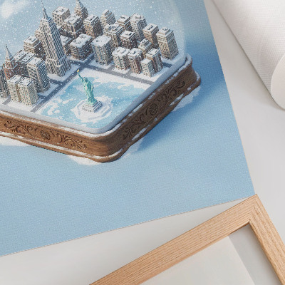 Retro poster New York Schneekugel
