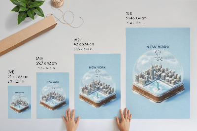 Retro poster New York Schneekugel