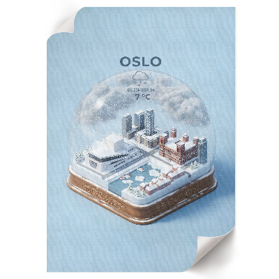 Poster auf leinwand Oslo Schneekugel