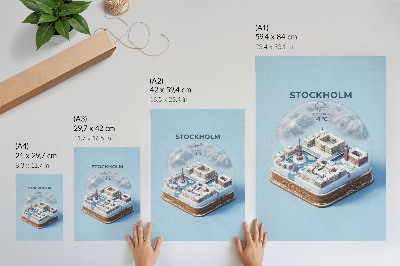 Poster leinwand Stockholmer Schneekugel
