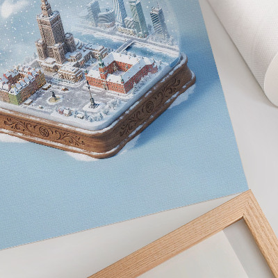 Poster kunstdruck Schneekugel Warschau