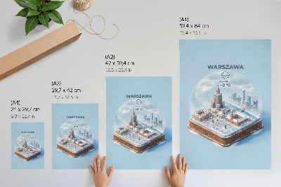Poster kunstdruck Schneekugel Warschau