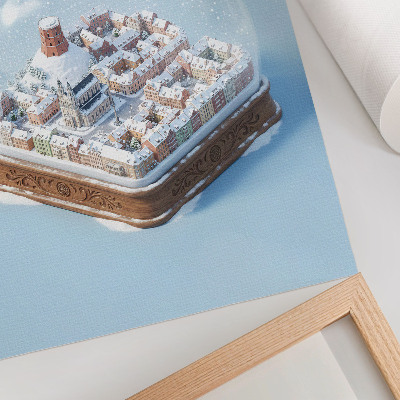 Kunstdruck poster Schneekugel von Vilnius