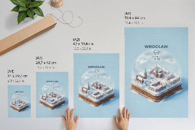 Kunstdruck leinwand Schneekugel Breslau