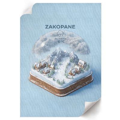 Retro poster Schneekugel Zakopane