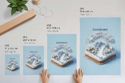 Retro poster Schneekugel Zakopane