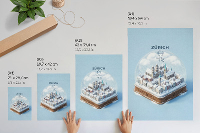 Poster auf leinwand Schneekugel Zürich