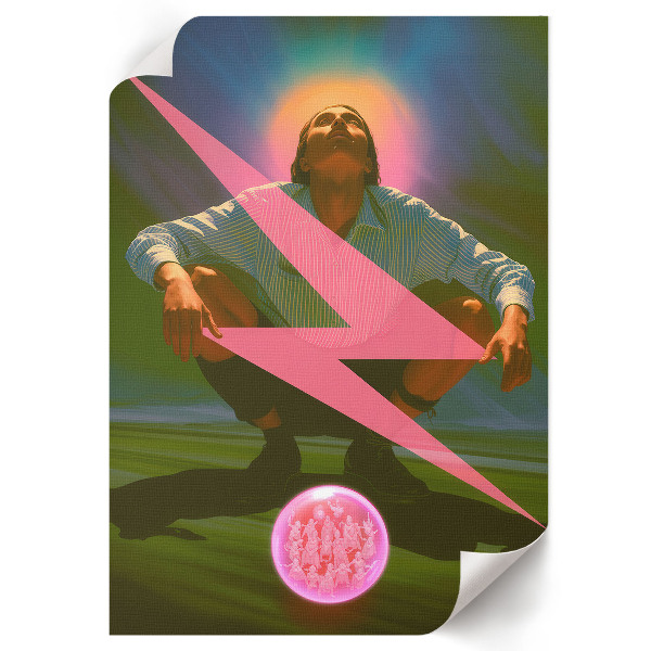 Poster kunstdruck Surrealistischer Mann