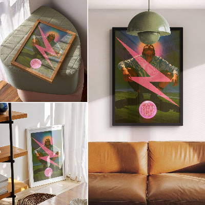 Poster kunstdruck Surrealistischer Mann