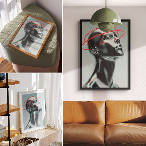 Retro plagát Moderná socha