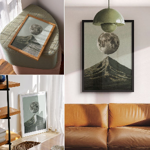 Plagát do obývačky Mesiac a hora