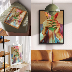 Poster auf leinwand Surrealistisches Porträt