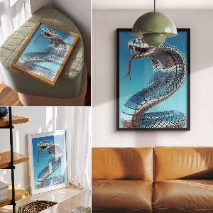 Poster leinwand Metallische Schlange