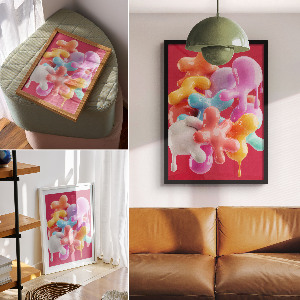 Poster kunstdruck Farbenfrohe Formen
