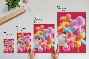 Poster kunstdruck Farbenfrohe Formen