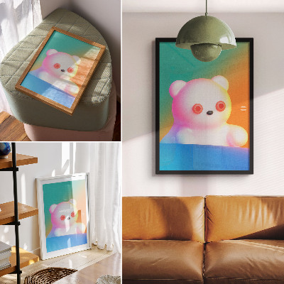 Poster leinwand Bunter Teddybär