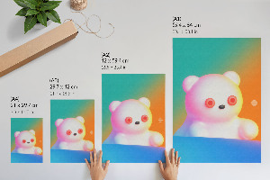 Poster leinwand Bunter Teddybär