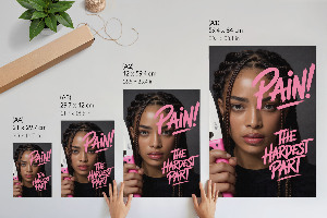 Retro plagát Bolesť ženy