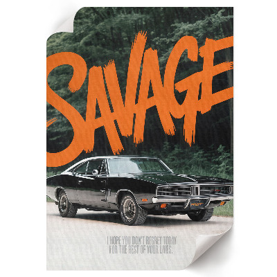 Retro poster Wildes Auto