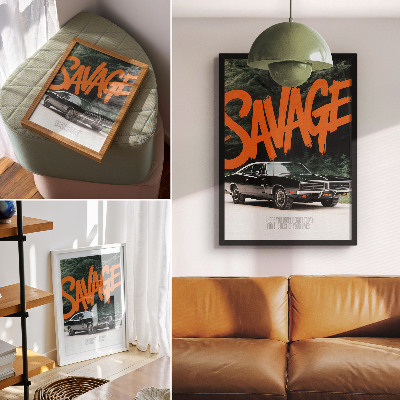 Retro poster Wildes Auto