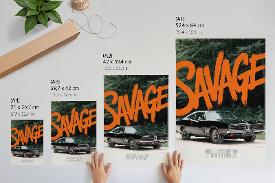 Retro poster Wildes Auto