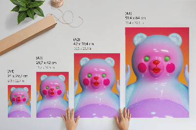 Poster leinwand Bunter Teddybär