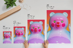Poster leinwand Bunter Teddybär