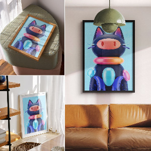 Plagát do izby Futuristická mačka