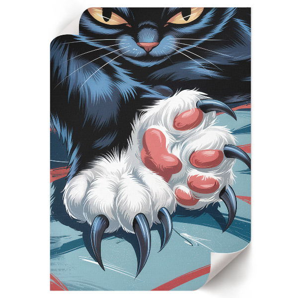 Kunstdruck poster Katze mit Krallen
