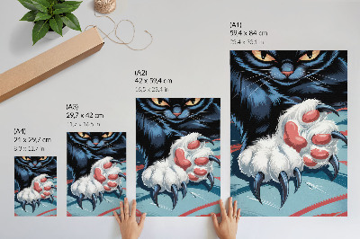 Kunstdruck poster Katze mit Krallen