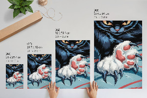 Kunstdruck poster Katze mit Krallen