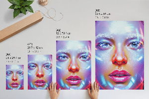 Retro plagát Futuristický portrét