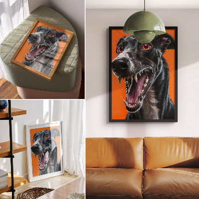 Retro poster Schwarzer Hund