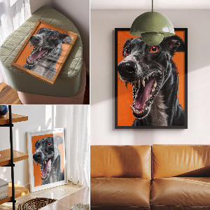 Retro poster Schwarzer Hund