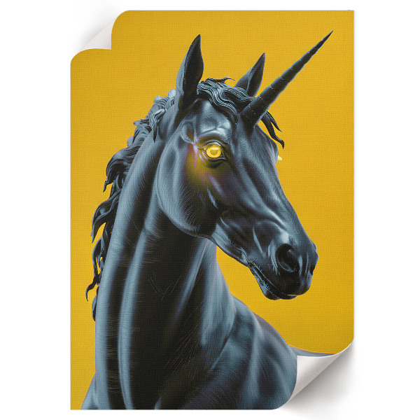 Poster kunstdruck Schwarzes Einhorn