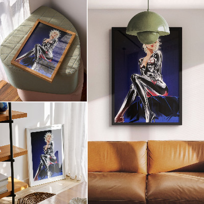 Retro poster Futuristische Figur