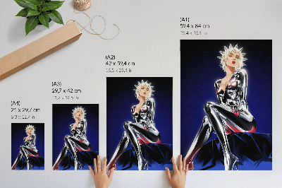 Retro poster Futuristische Figur